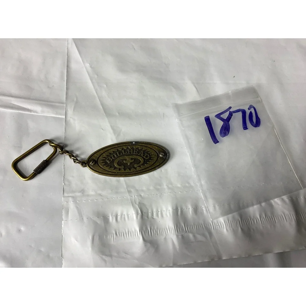 Bullhead Denim Co Keychain Antique Brass Oval Logo‎ PacSun Y2K